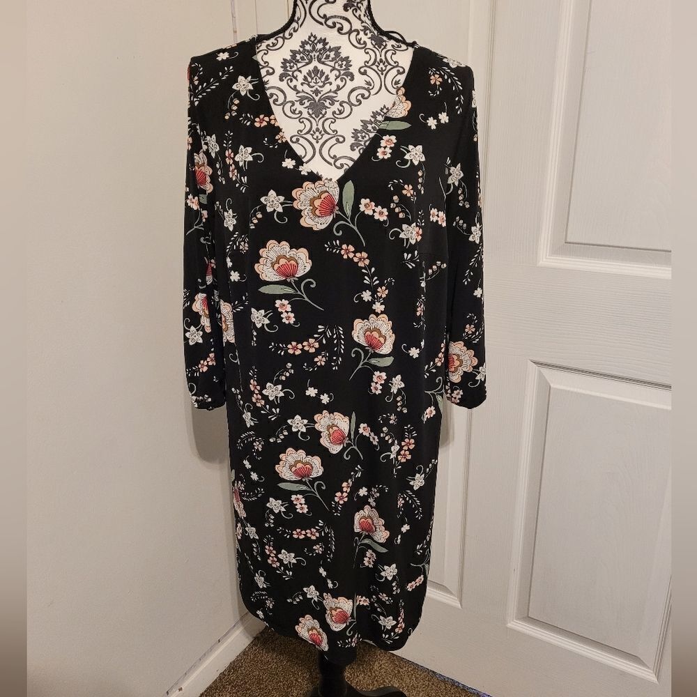Kaari blue pink floral design dress‎